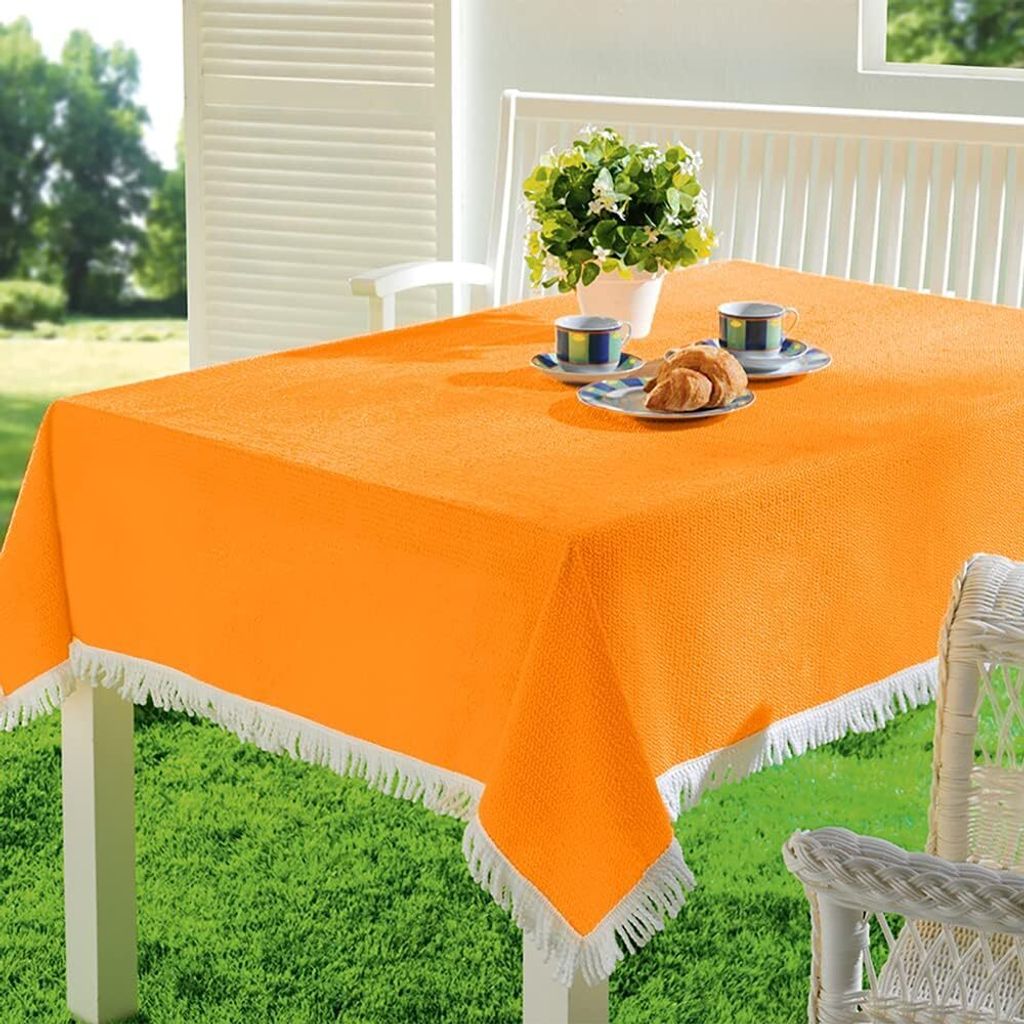 EMHELLE Gartentischdecke Garten Balkon Terrasse 130 x 160 cm, Orange