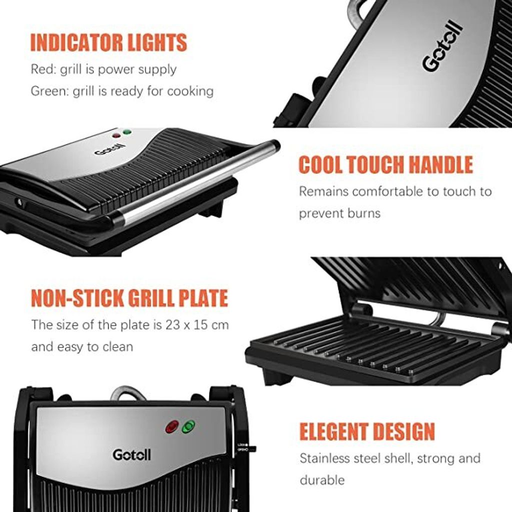 Gotoll GLHS152D Kontaktgrill Tischgrill, Panini & Sandwich Produktbild 3