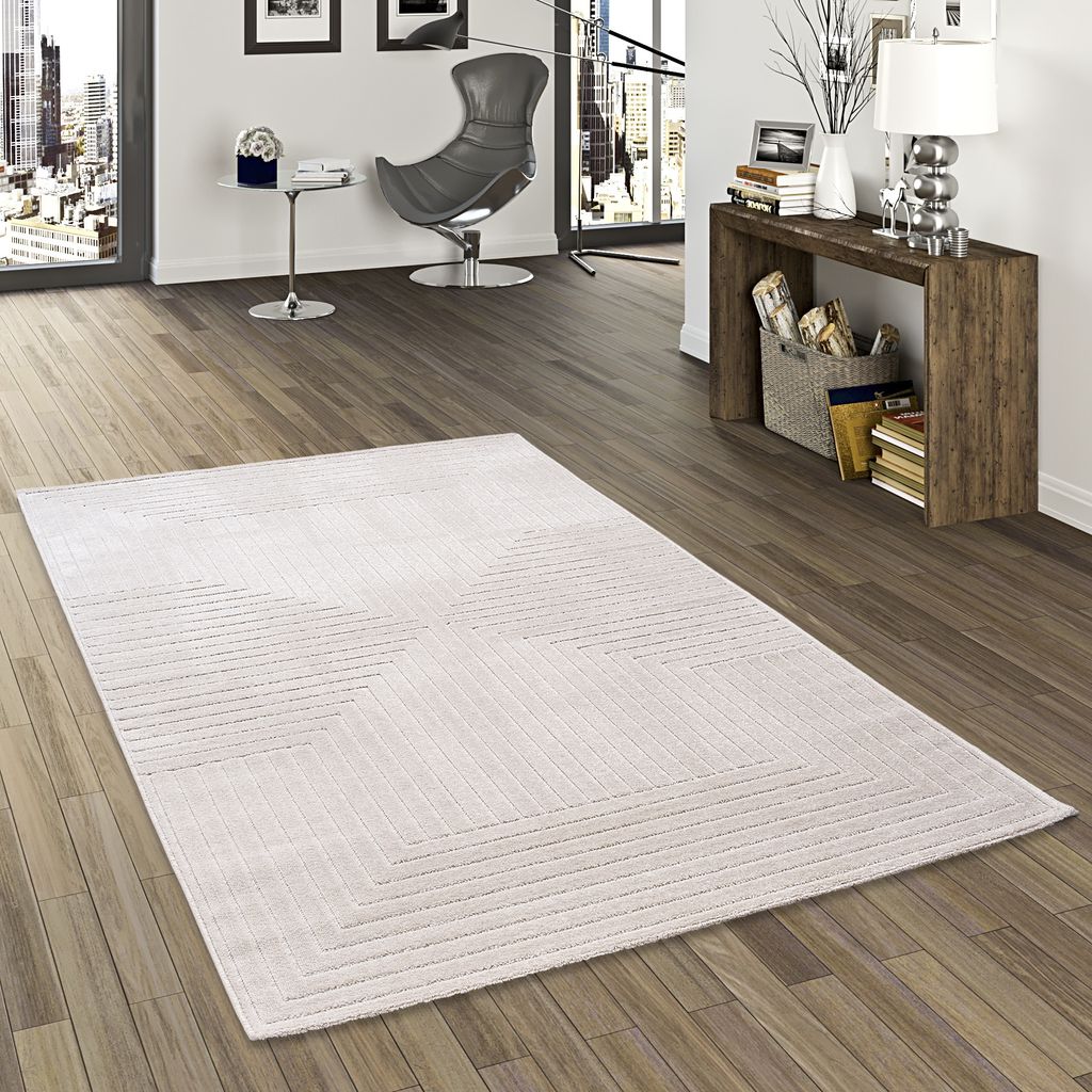 In & Outdoor Teppich Flachgewebe Classy Creme Karo, Größe:200x290 cm