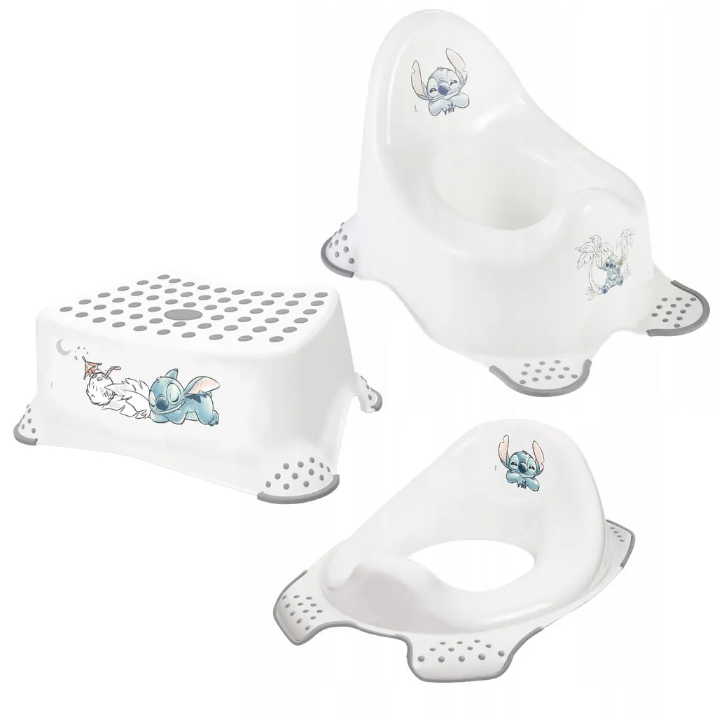 Éviter Glissade Enfant Toilette : Marchepied 80kg + Réhausseur Stitch