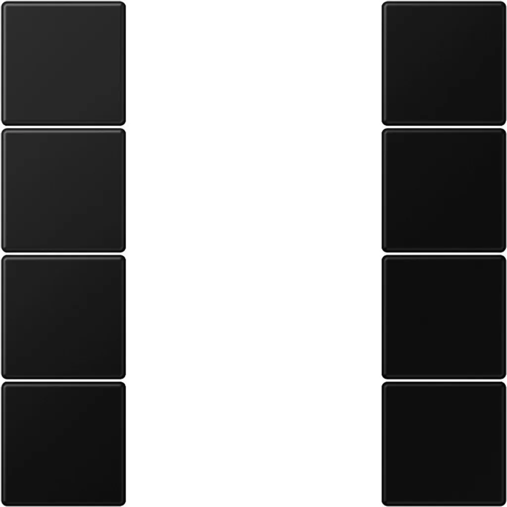 Jung Tastensatz complet 4-fach LS504TSASWM Noir Mat pour Gamme LS990