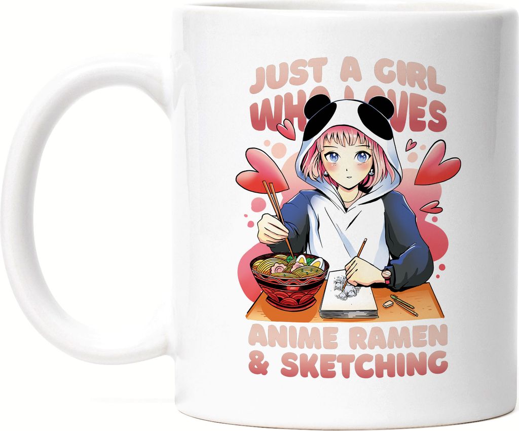 Just A Girl Who Loves Sketching And Anime Ramen Tasse Otaku Baka Manga Comic Geschenkidee Fans