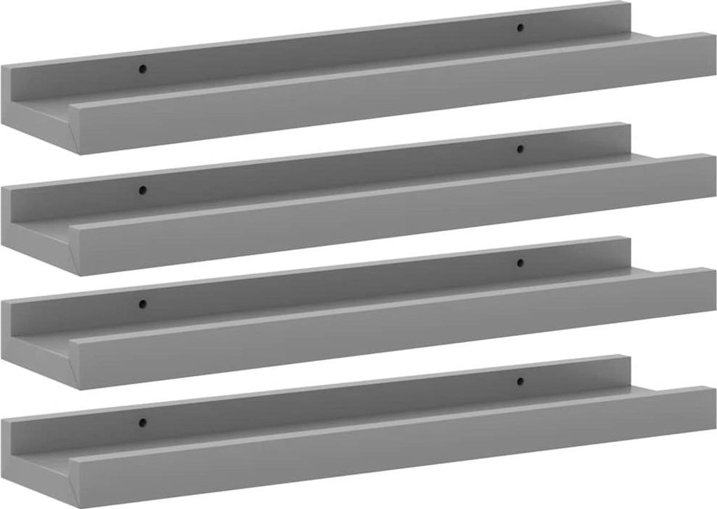 vidaXL Wandregale 4 Stk. Grau 40x9x3 cm Produktbild 