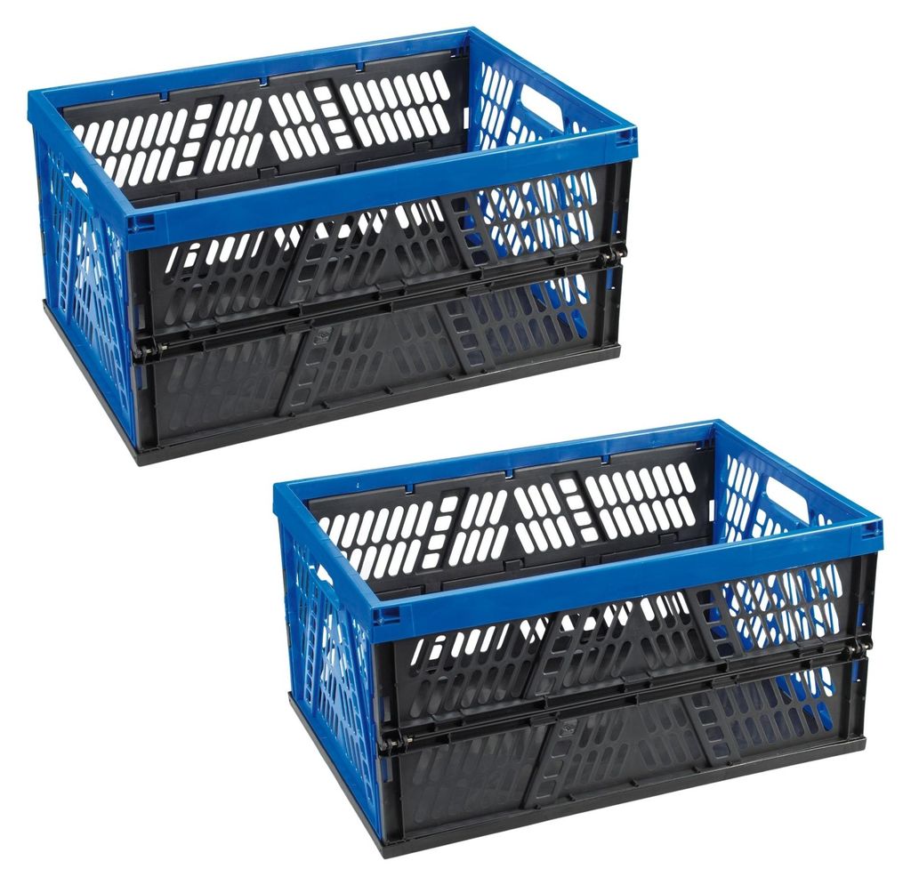 Novaliv Klappbox 45l Blau 2er Set - Faltbare Korbbox mit Produktbild 
