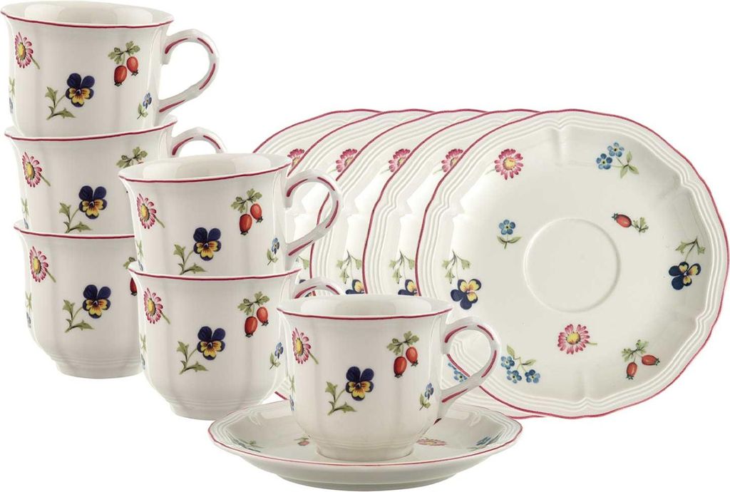 Villeroy & Boch Petite Fleur Kaffeetasse mit Untertasse 120 ml 6er Set