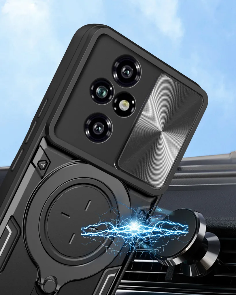 ESTH® Custodia per Honor 200 Lite 5G con 360° Rotante Staffa, [Compatibile con Supporto Magnetico per Auto], Cover Paraurti PC + TPU, Blu