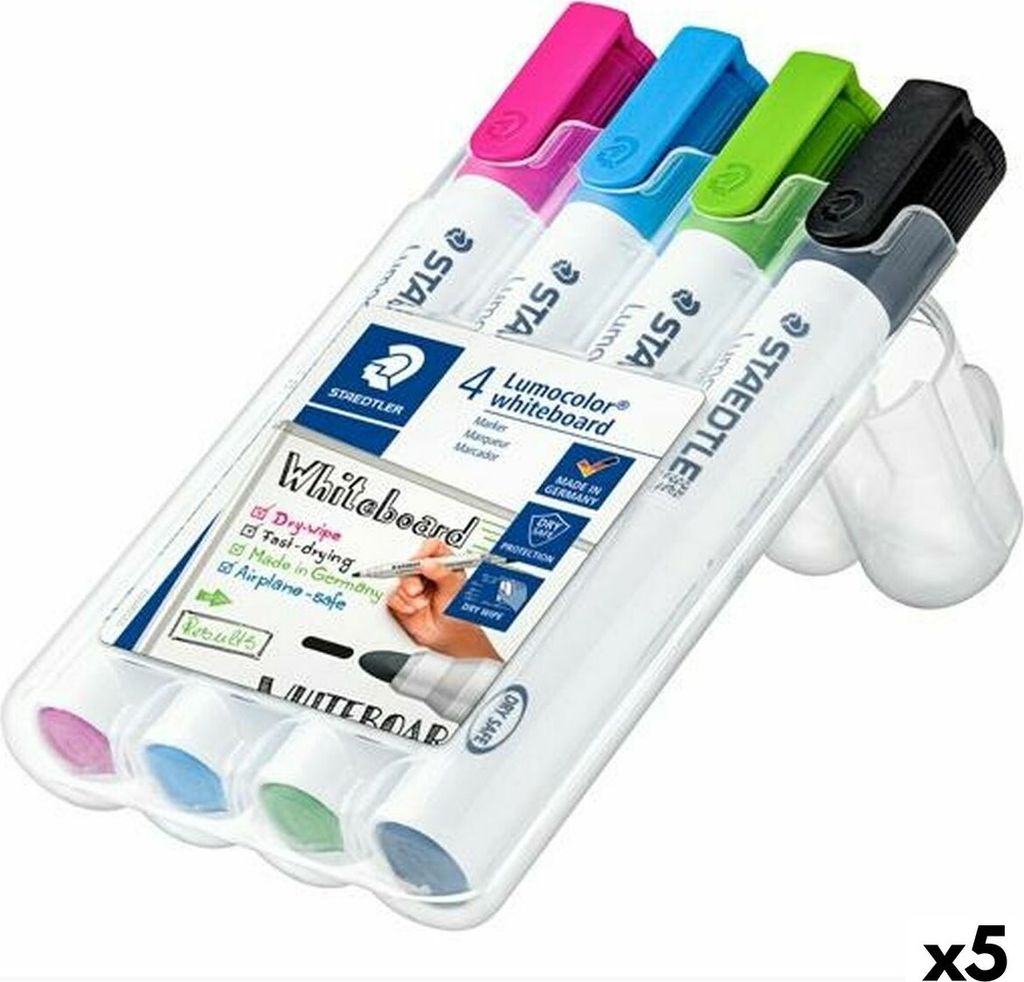 Staedtler - Filz -Tip Pen Lumo 351 Whiteboard 4st ASS | Setzen Sie ein 4 -Stück | 120 Stücke