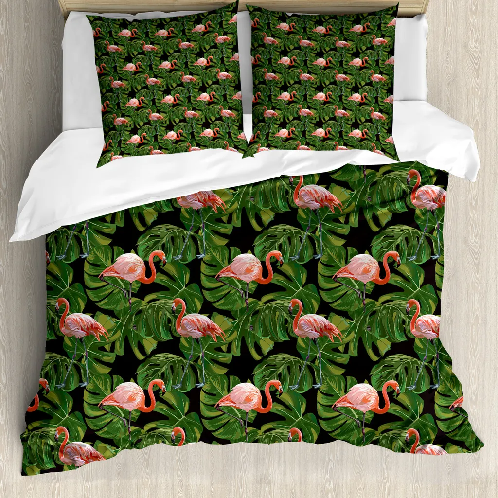 Linge de lit Flamingo 155x220 cm pour chambre d'enfant ou studio moderne