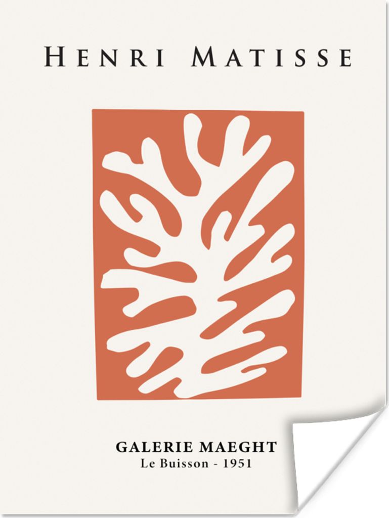 MuchoWow Poster Abstrakt - Alte Meister - Rot - Henri Matisse 60x80 cm - Schlafzimmer Dekoration