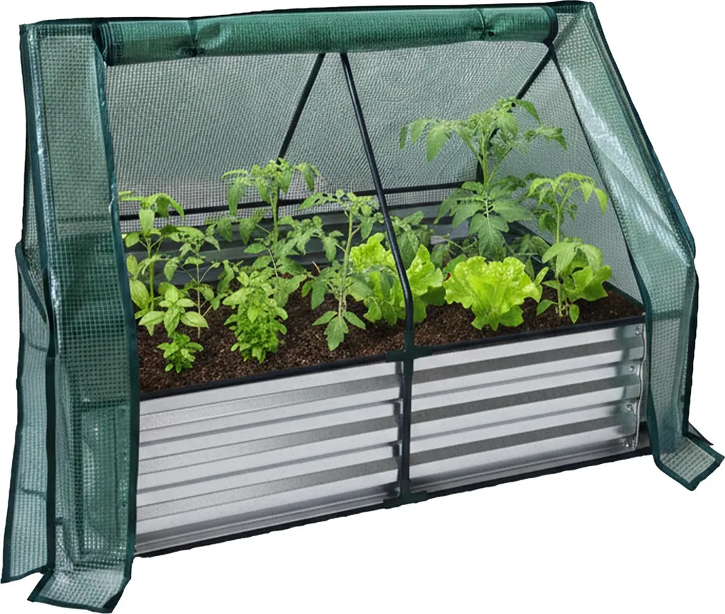 Carré potager surélevé avec housse de serre pour balcon et terrasse