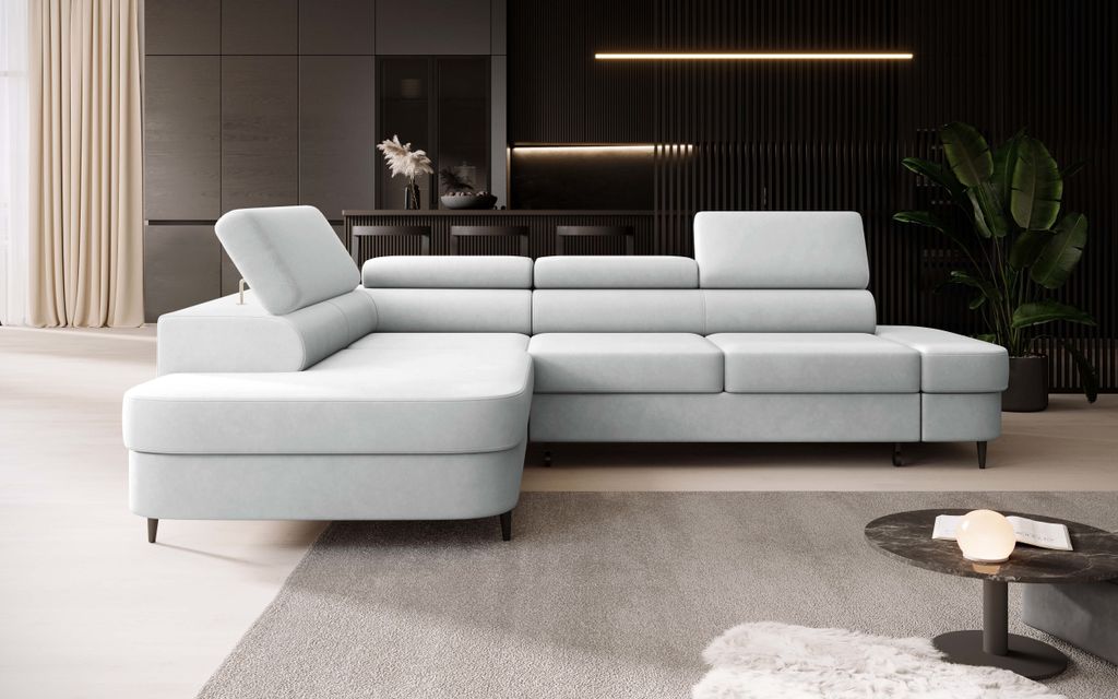 Modernes Ecksofa Priam L-Form mit Schlaffunktion – Stil, Komfort und Vielseitigkeit für Ihr Zuhause