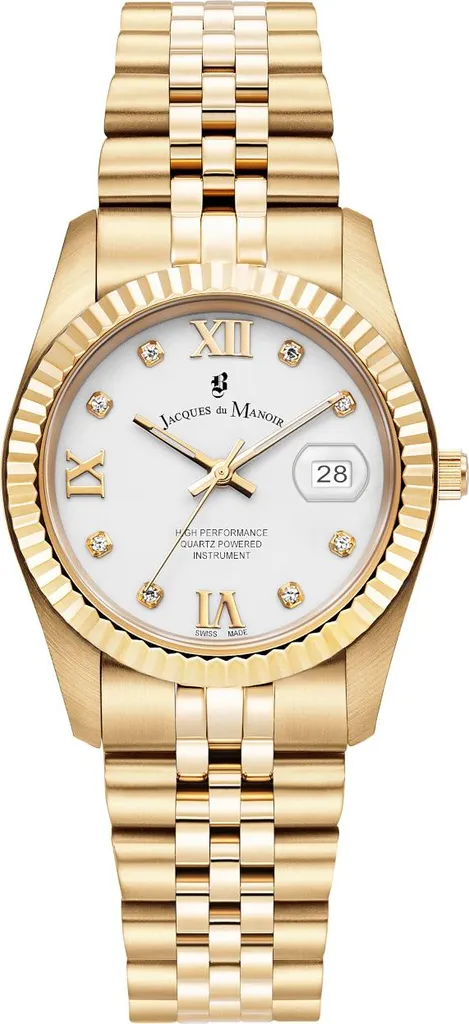 Montres Jacques du Manoir pour adultes avec cadran bleu et bracelet cuir