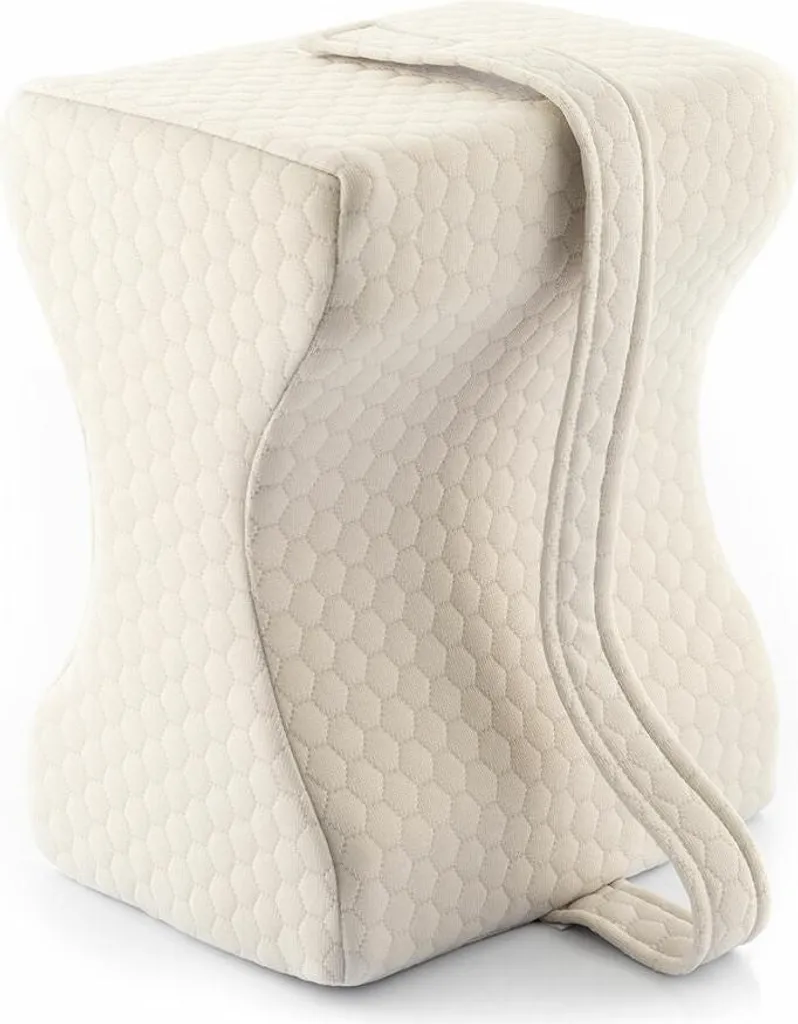 Coussin de genoux ergonomique pour dormir avec sangle de maintien