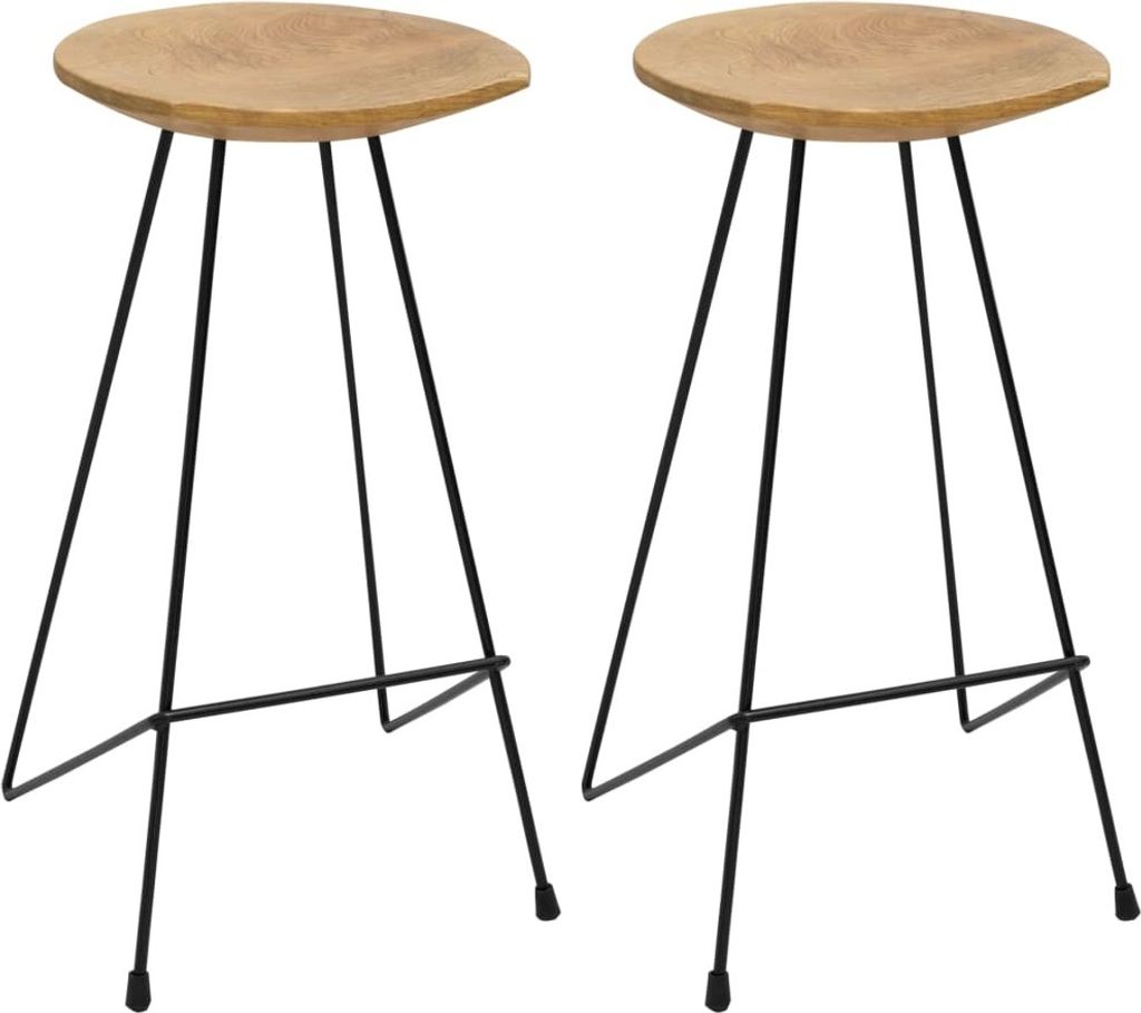 Barhocker 2 Stk. Massivholz Teak