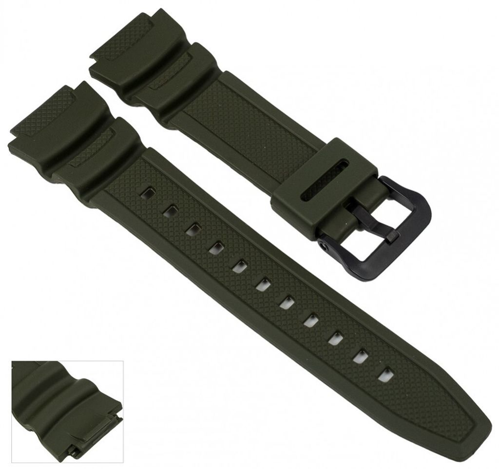 Casio Uhrenarmband AE-1000W | AE-1100W Resin grün 10515875, Farbe:dunkelgrün