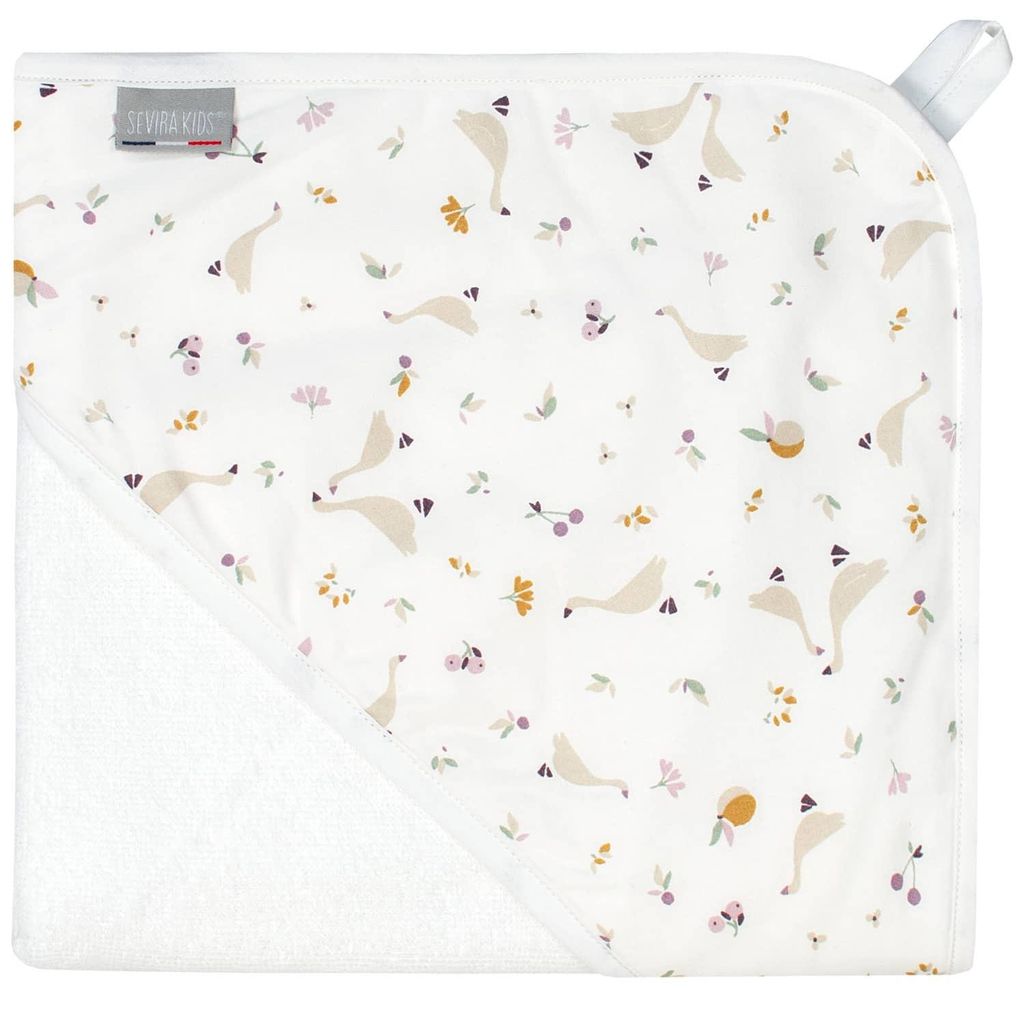 Badeponcho Baumwolle Bambus Sidonia - 75 x 75 cm - Weiß | by SEVIRA KIDS