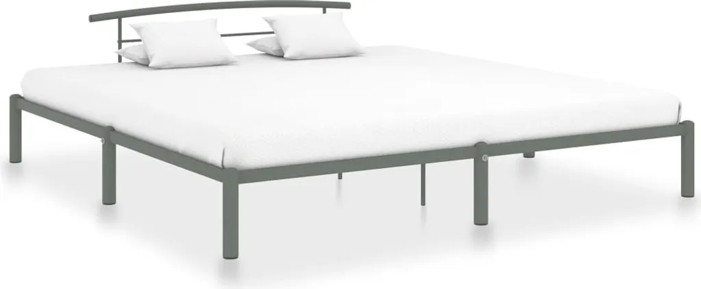 Sommier cadre de lit 200x200 gris métal - Literie King Size confort