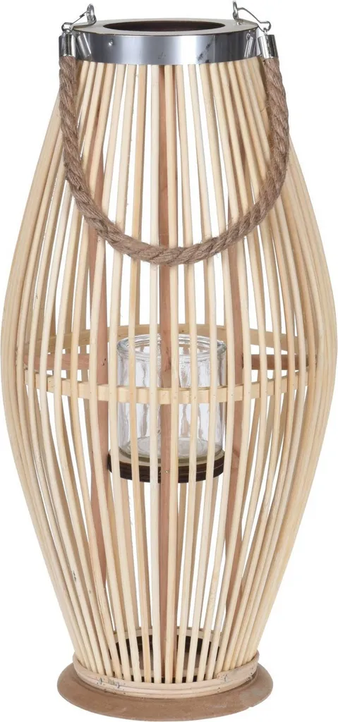 Lanterne H&S Collection 24x48 cm en Bambus Naturel pour Décoration