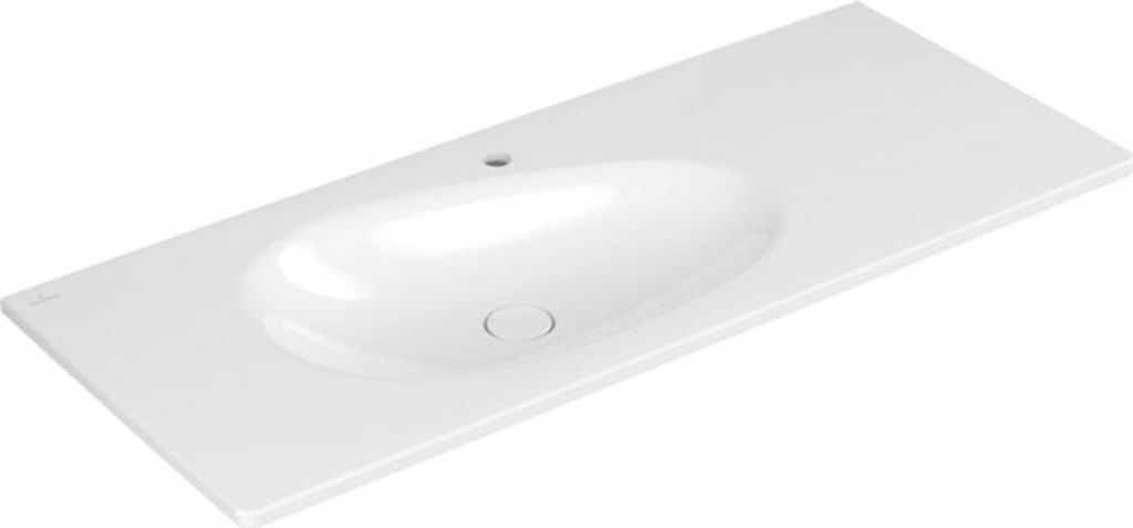 V&B Schrankwaschtisch Antao 120x50cm, eck., 1 HL, o. ÜL, weiß C-plus