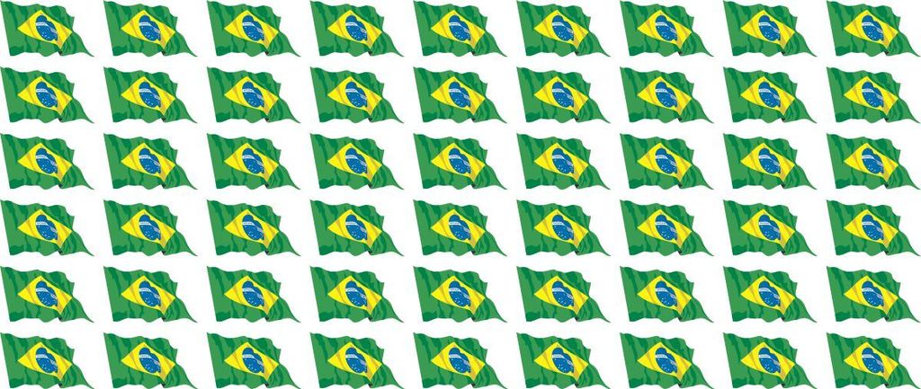 Mini Fahnen / Flaggen Set wehend - 20x12mm - selbstklebender Aufkleber - Brasilien - Sticker fürs Büro, Schule und zu Hause - 54 Stück