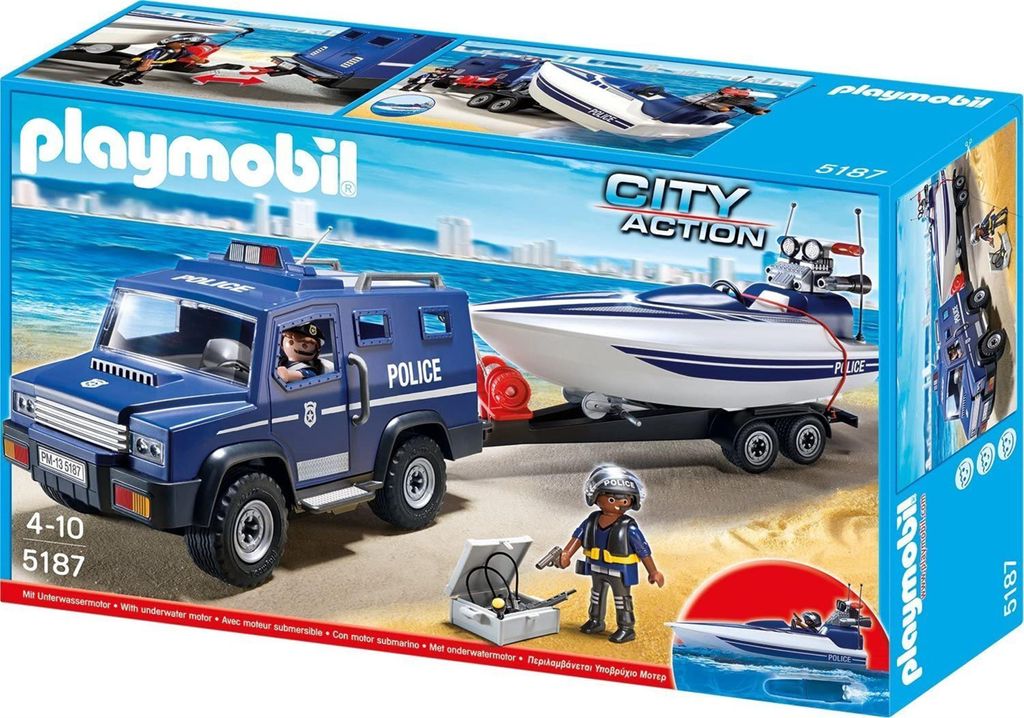PLAYMOBIL 5187 Action de police avec camion et hors-bord Image du produit 