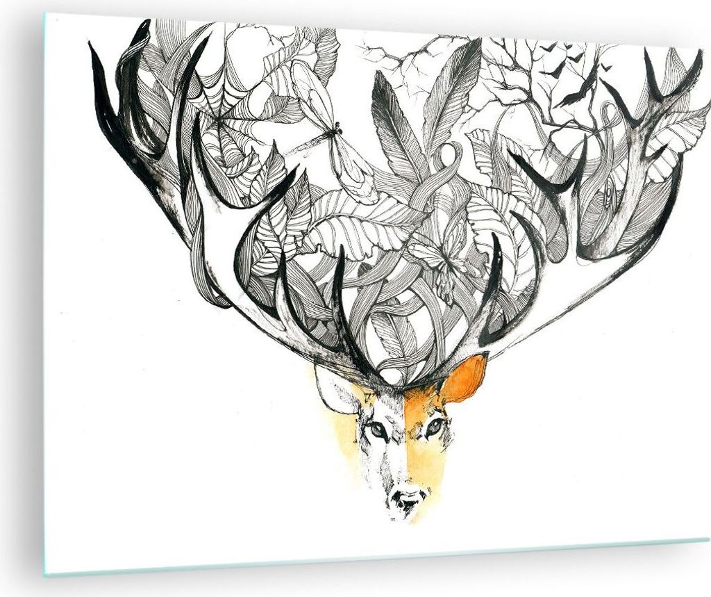 Bilder auf glas - Lieber Wilde Blumen Wald - 70x50cm - Glasbilder - Wandbilder - Kunstdruck - zum Aufhängen bereit - Wanddekoration aus Glas - Gla...
