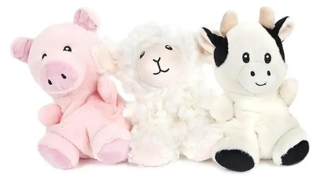 Set Peluche Éveil Bébé Animaux de la Ferme 3 Pièces Sor