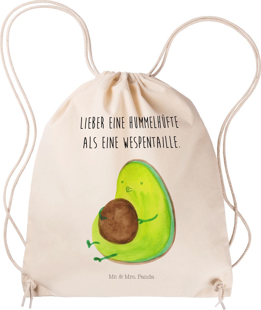 Mr. & Mrs. Panda Drawstring Bag Avocado Pfeifen - Transparent - Geschenk, Turnbeutel, Abnehmen, Diät, Kleiner Rucksack, festival tasche, Beutel, E...