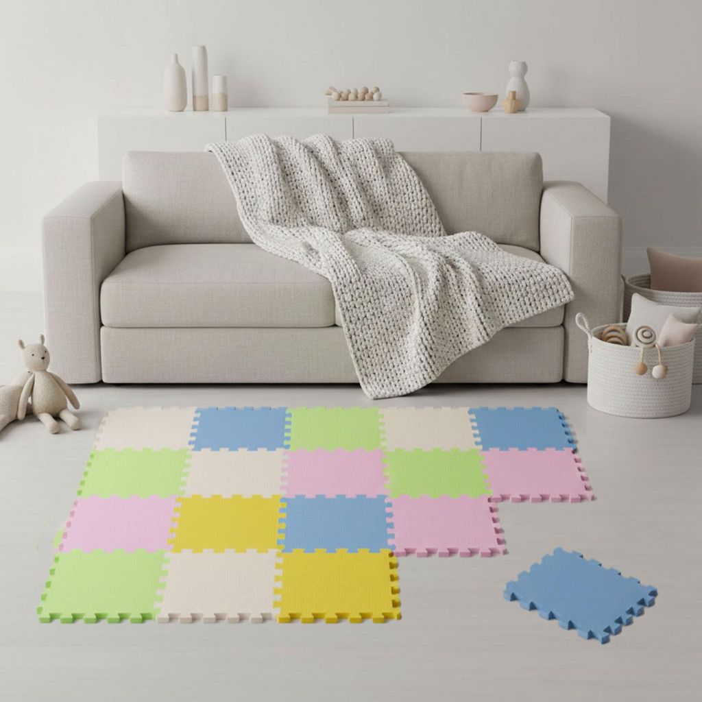 18 Teile Spielmatte Baby Puzzlematte 30x30 Krabbelmatte Bodenmatte Kinderzimmer