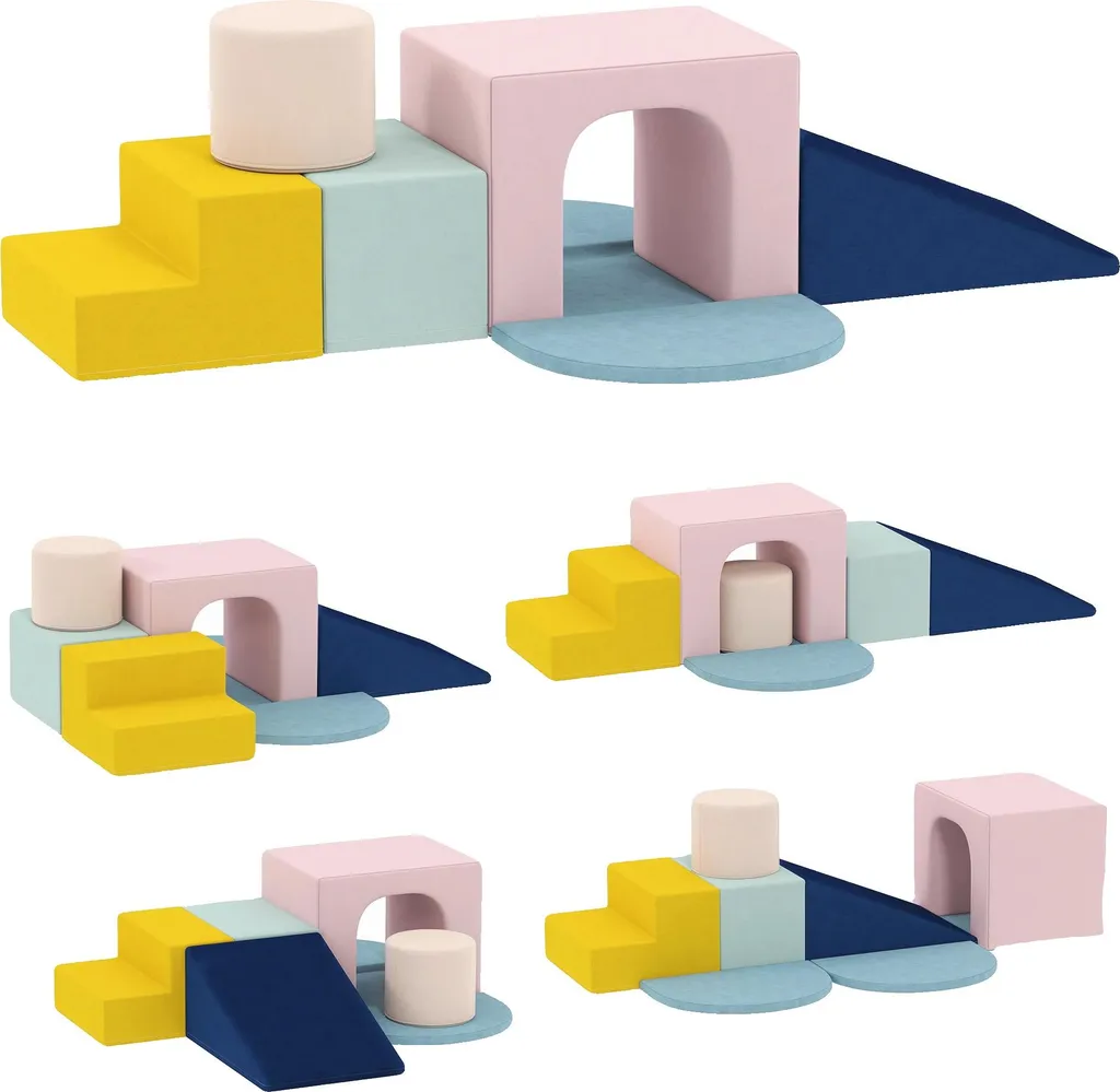 Blocs de jeu en mousse avec housses amovibles pour bébé sécurisés