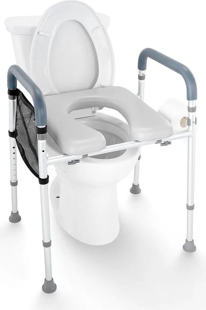 Guida Rialzo WC Regolabile 49-64cm | Alluminio Imbottito 158kg