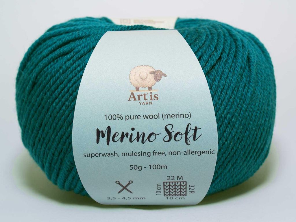 Merino Soft Art'is Yarn 100% Wolle, Mulesing-frei & Superwash (50g / 120m) (31 petroleum)