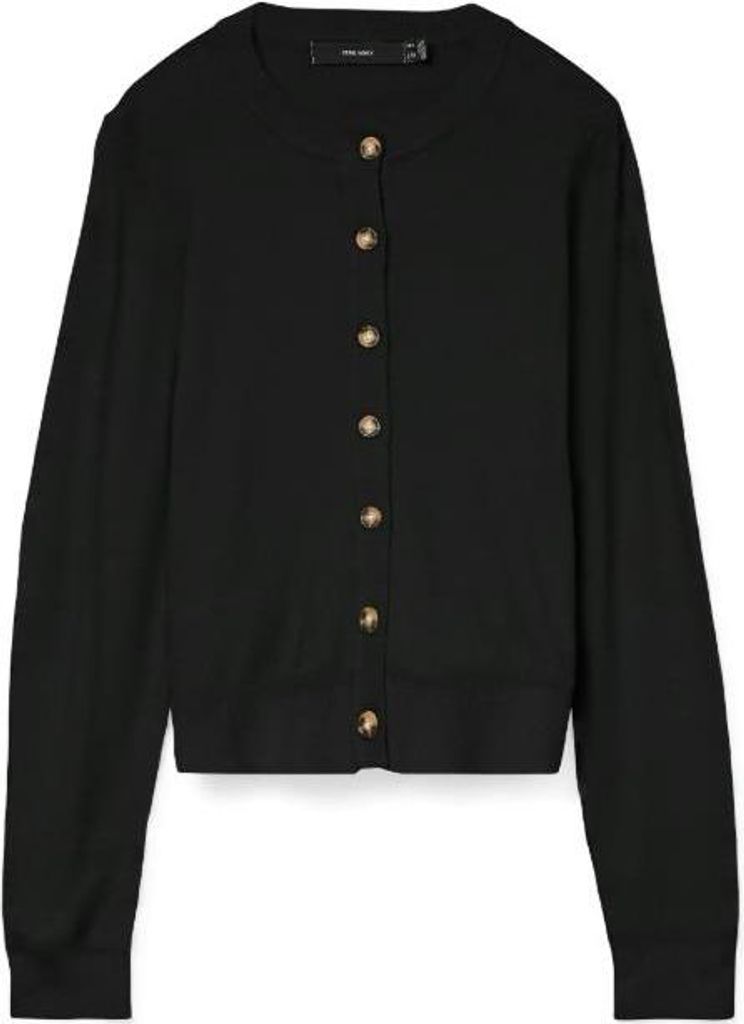 Vero Moda VMSABA PLAIN LS O-NECK CARDIGAN NOO Black XS