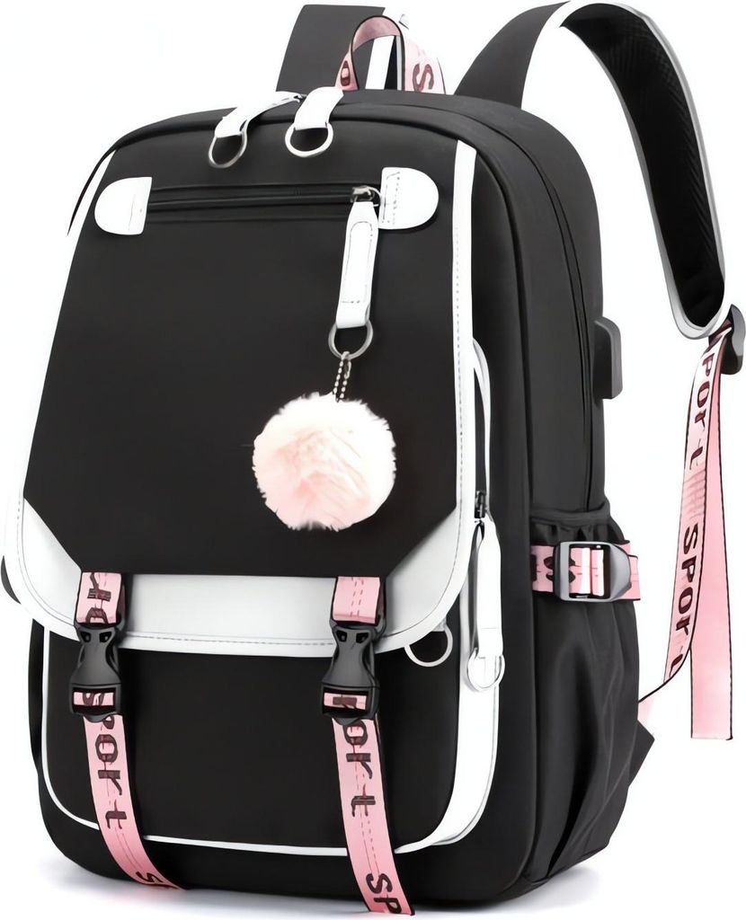 Universeller Schulsportrucksack mit Schlüsselring und USB Produktbild 
