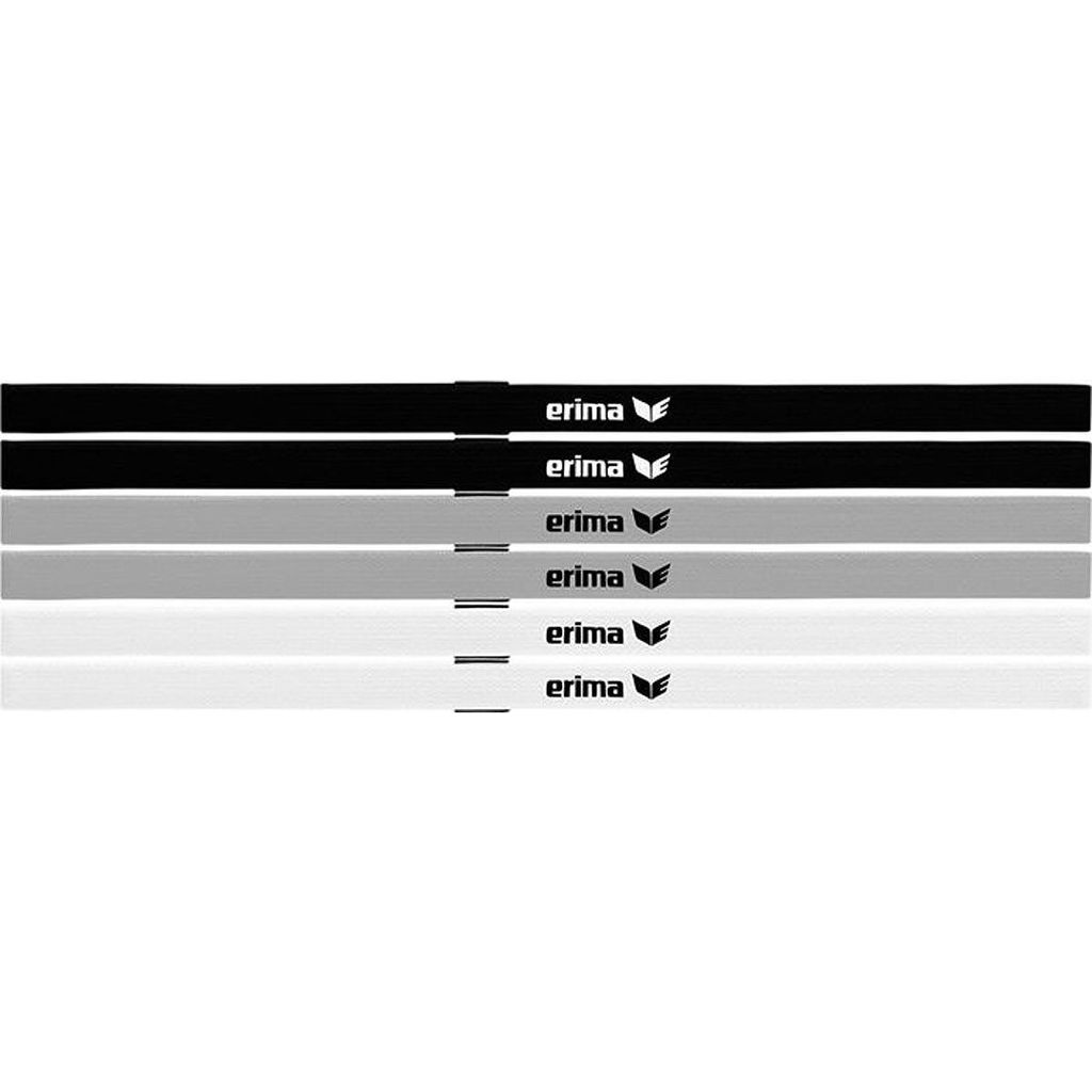 Erima Haarbänder 6 Er Set - Schwarz / Grau / Weiß Produktbild 