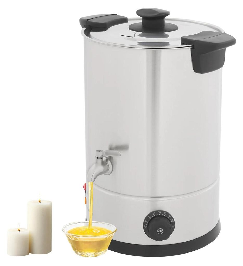 Wachsschmelzer für Kerzen - Elektrischer Schmelztopf - 12 L Kapazität - 1800 W - 30–110 °C Temperaturregelung - 220–240 V - 304 Edelstahl - ...