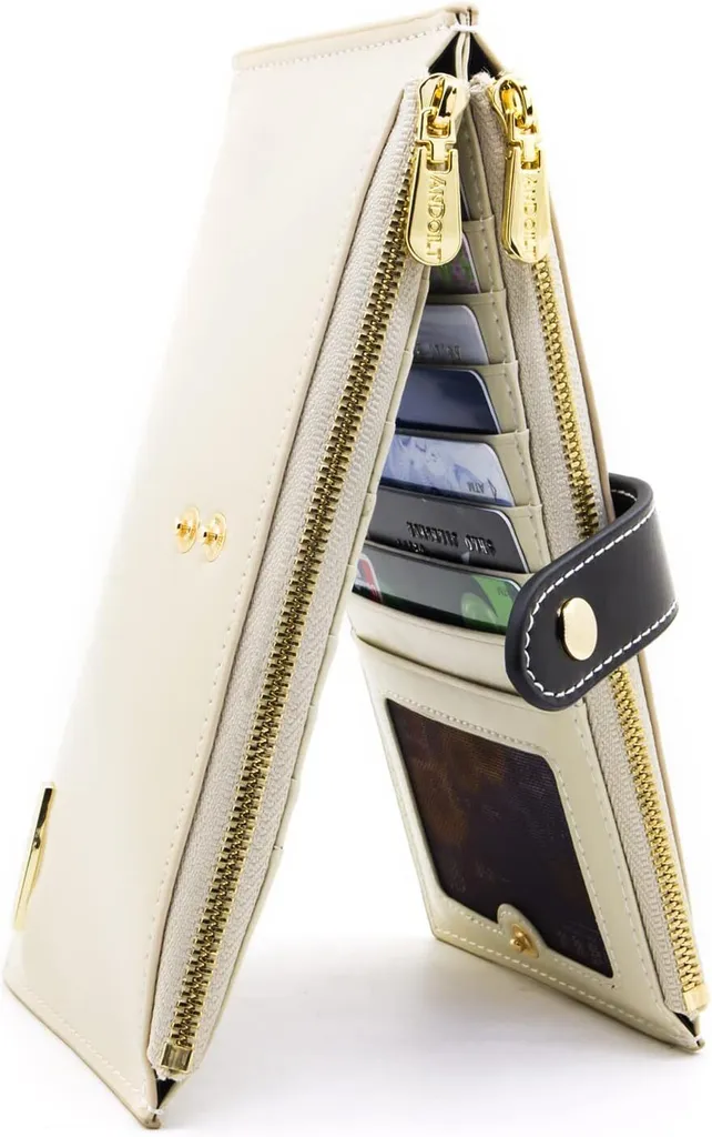 Portafoglio RFID Donna Grande in Pelle - Porta Carte e Cellulare