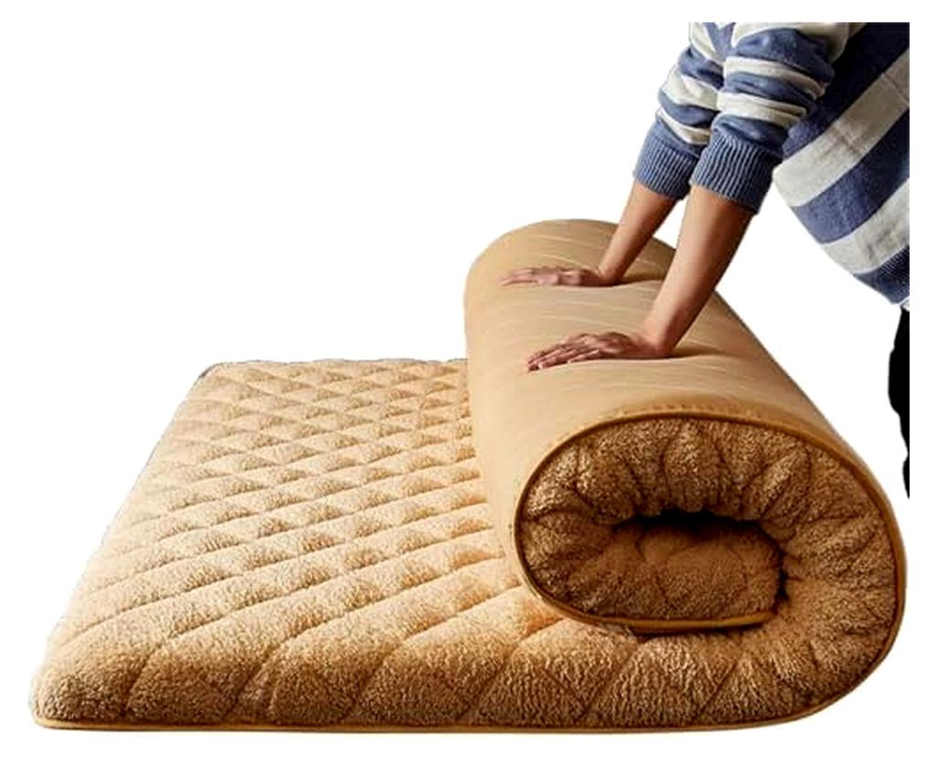 Futon-Matratze, hautfreundliche japanische Fleece-Bodenmatratze, faltbare Plüsch-Isomatte, dicke und flauschige Matratze für Gäste