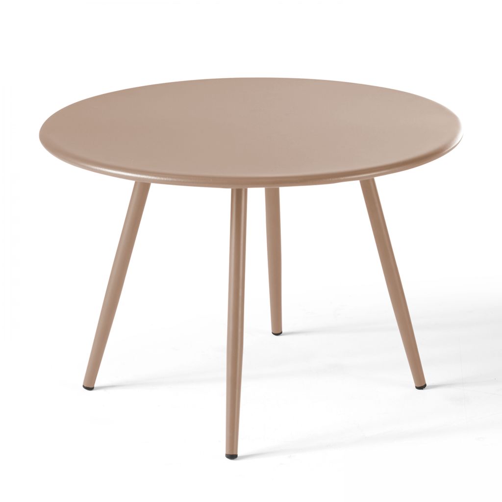Runder Beistelltisch aus Metall 40 cm Taupe - Oviala Palavas