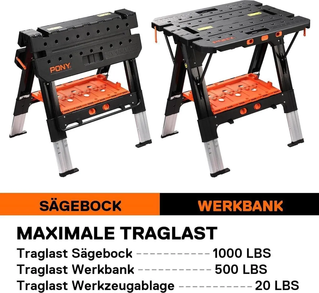 Établi de bricolage pliable multifonction avec étaux et support