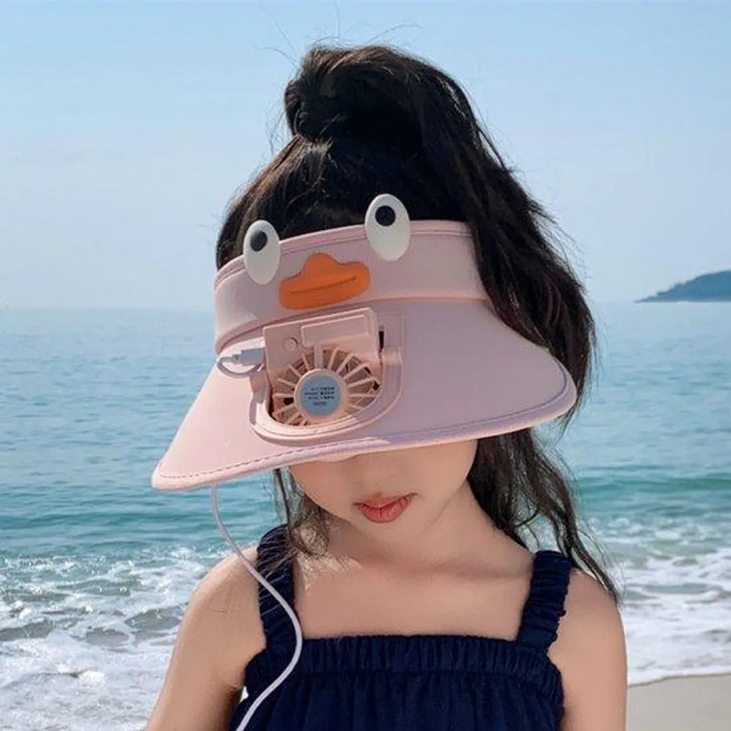 Chapeau solaire rose ventilé avec visière ajustable pour petits enfants