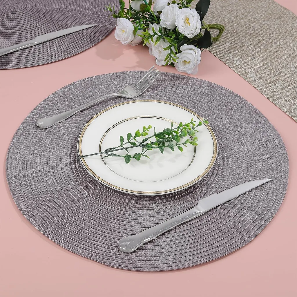 Sets de table lavables pour éviter les taches sur table - Gris 38 cm - 2