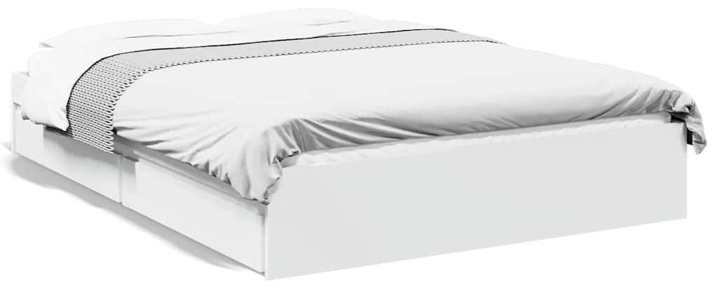vidaXL Bettgestell mit Schubladen Weiß 140x200 cm Produktbild 