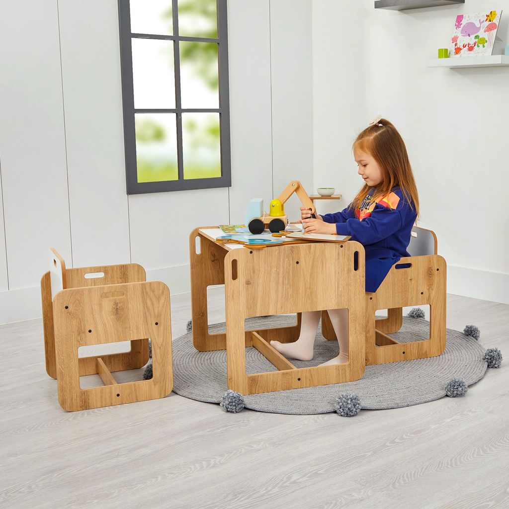 Montessori Kids Tisch und 2 Stühle für Kinder, Stuhlset Produktbild 