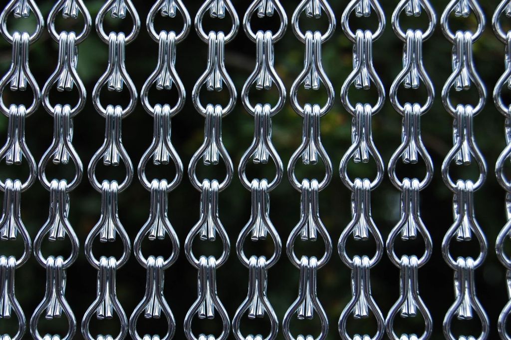 La Tenda ALUSAX 6 XL Kettenvorhang silber,Maße:140 x 230 cm