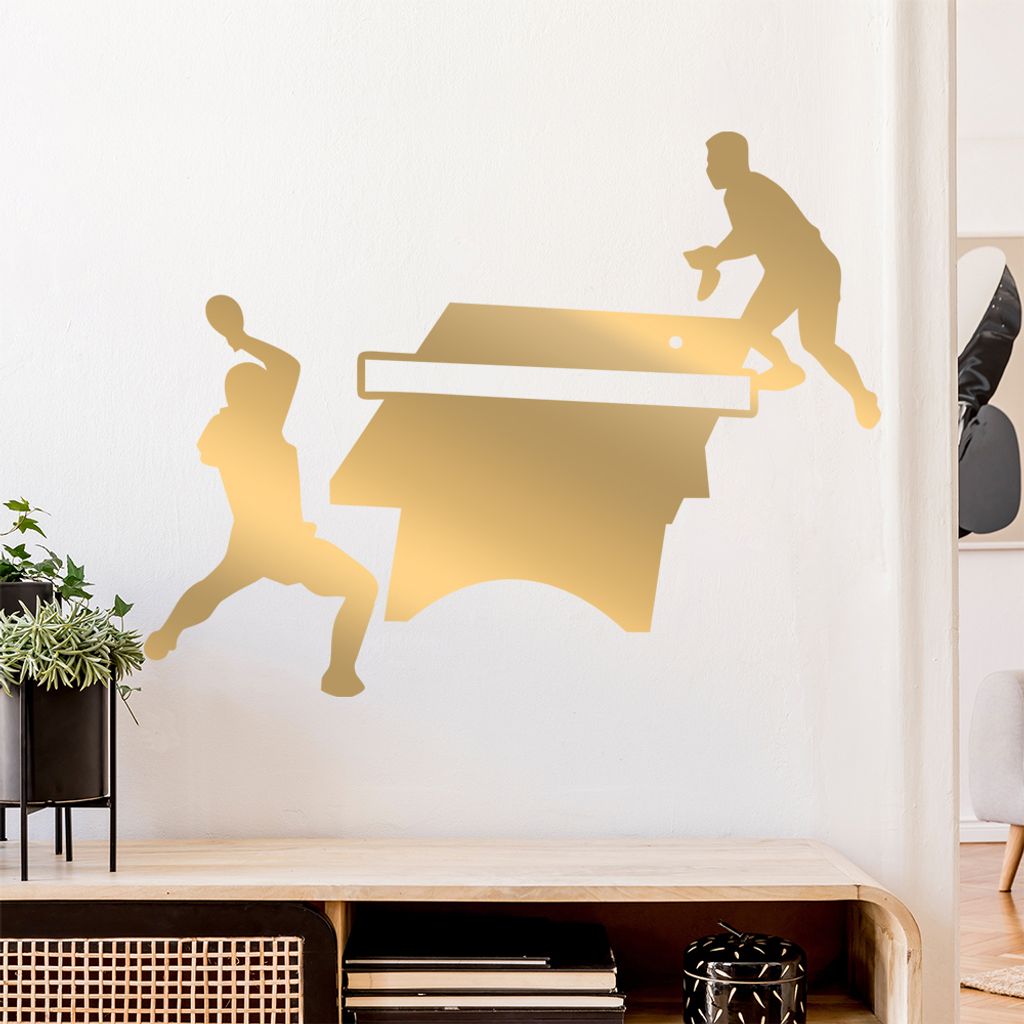 Tischtennis Spieler Figur Wandtattoo Wandaufkleber Wall Sticker - Dekoration, Küche, Wohnzimmer, Schlafzimmer, Badezimmer