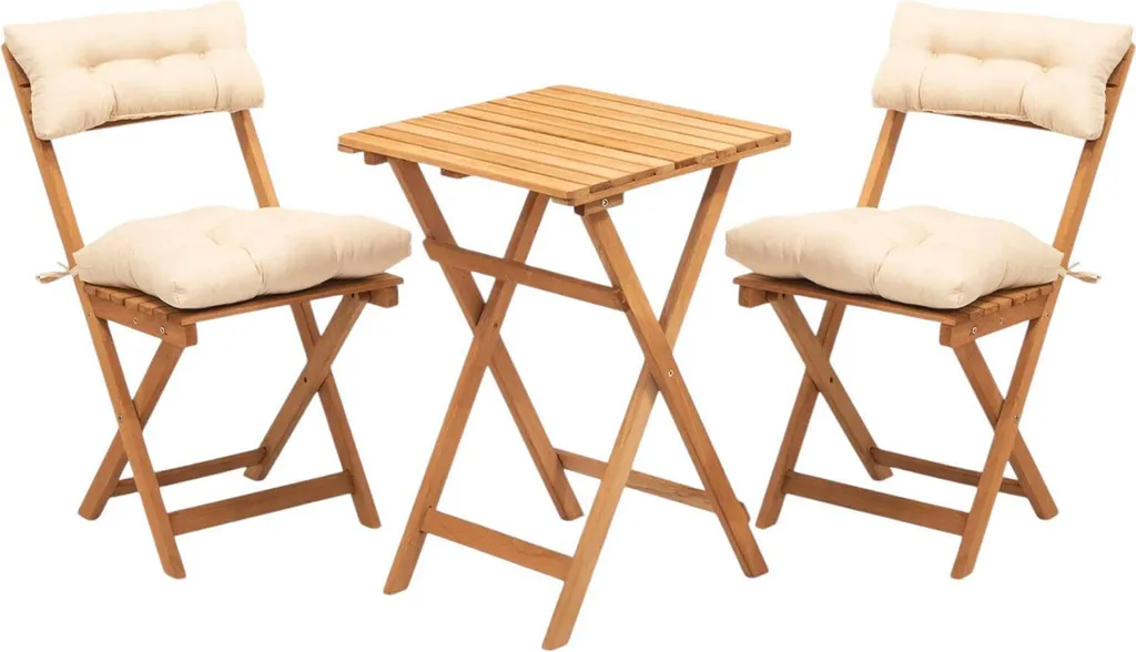 Salon de Jardin Isso Écru 2 Places - Mobilier de Terrasse Chic et Compact