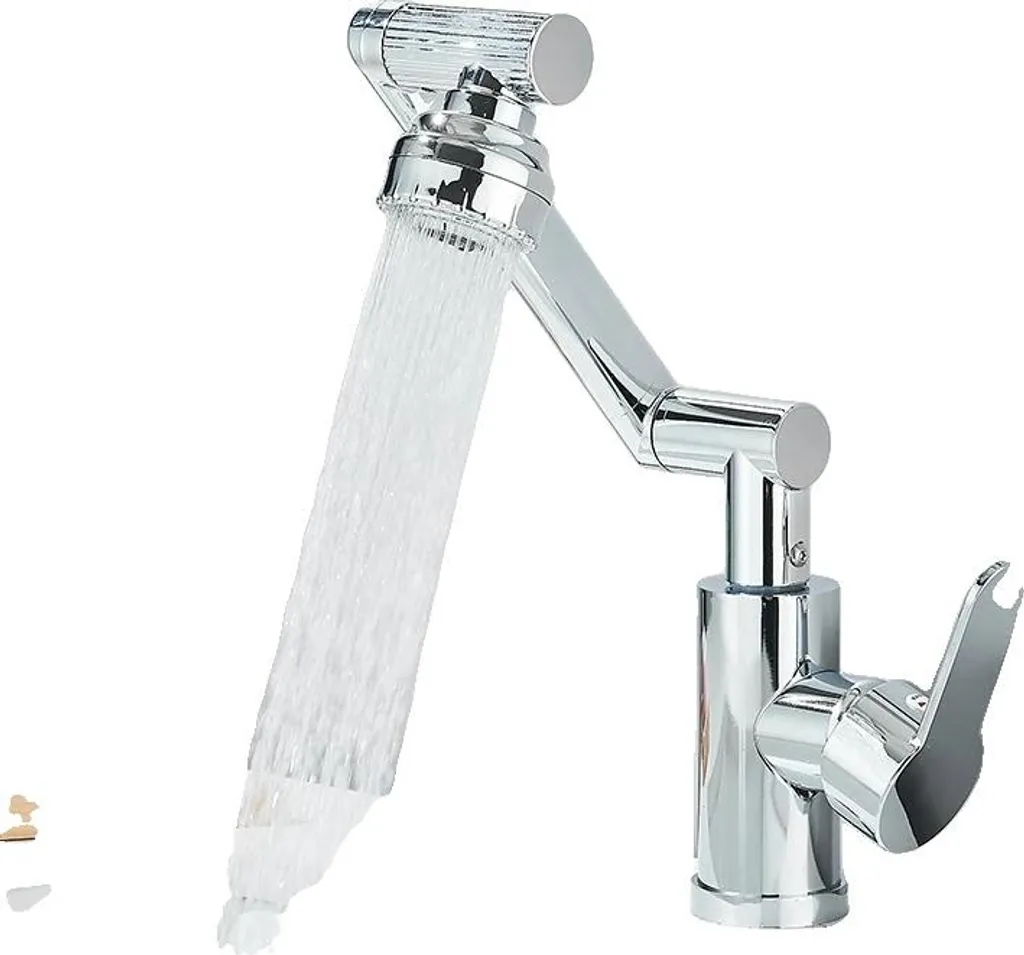 Robinet mitigeur de lavabo en chrome avec bec fixe style contemporain