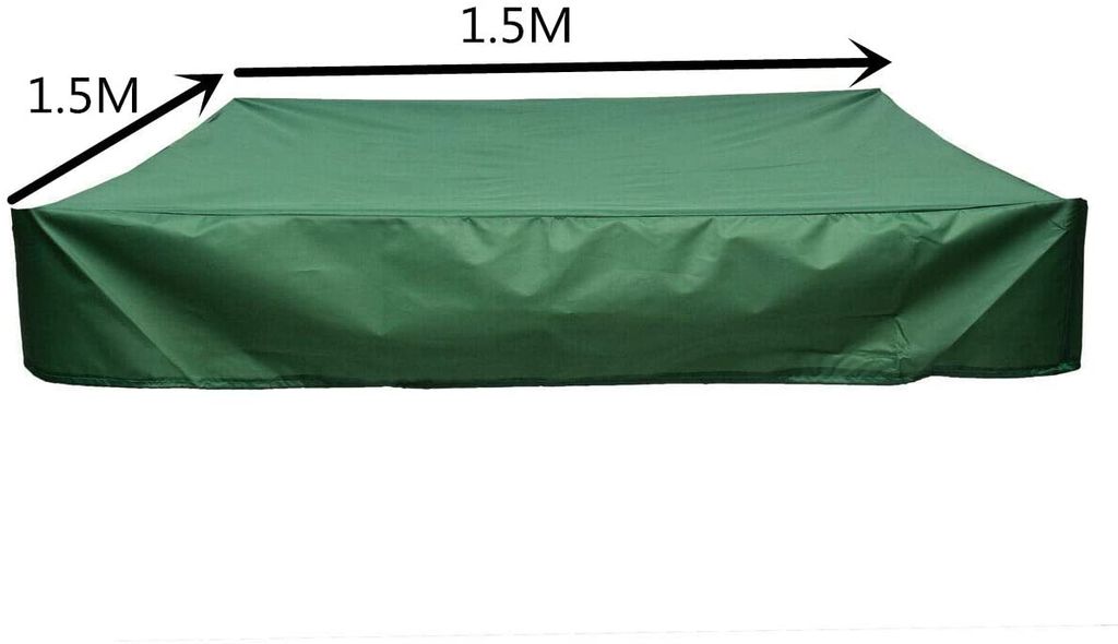Sandkastenabdeckung Abdeckplane für Sandkasten Plane ist 150 x 150 cm Grün 