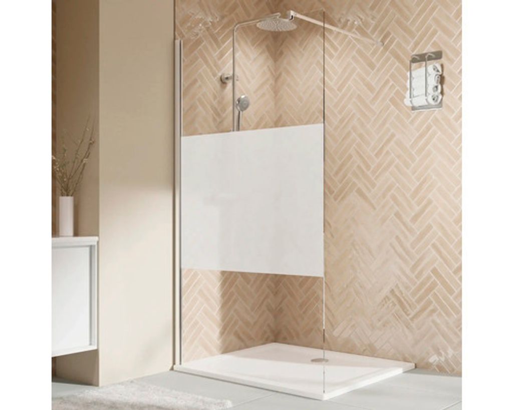Walk In mit BREUER Elana 2.0 80 x 200 cm Profil eckig chrom Glasdekor Intima Reversibel